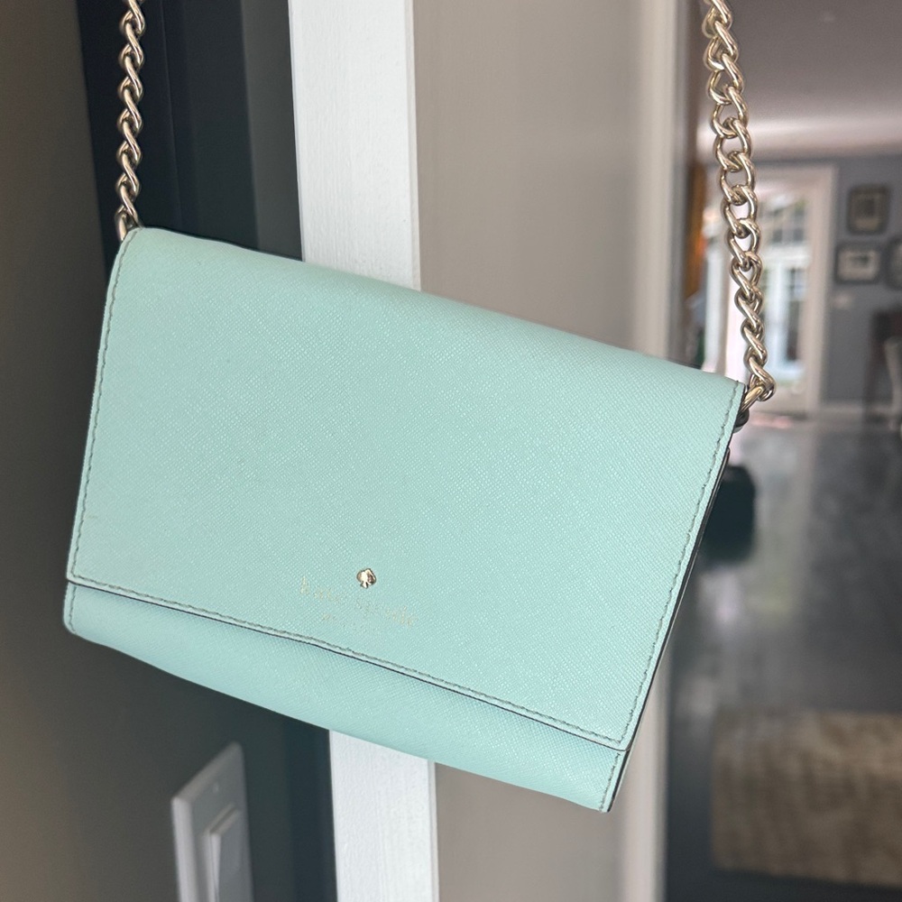 Kate Spade Light Green Crossbody Bag with Chain Strap